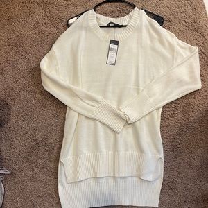 BCBGMAXAZRIA off white tunic sweater; NWT